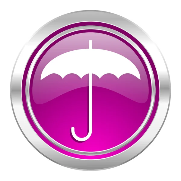 Umbrella violet icon protection sign — Stock Photo, Image