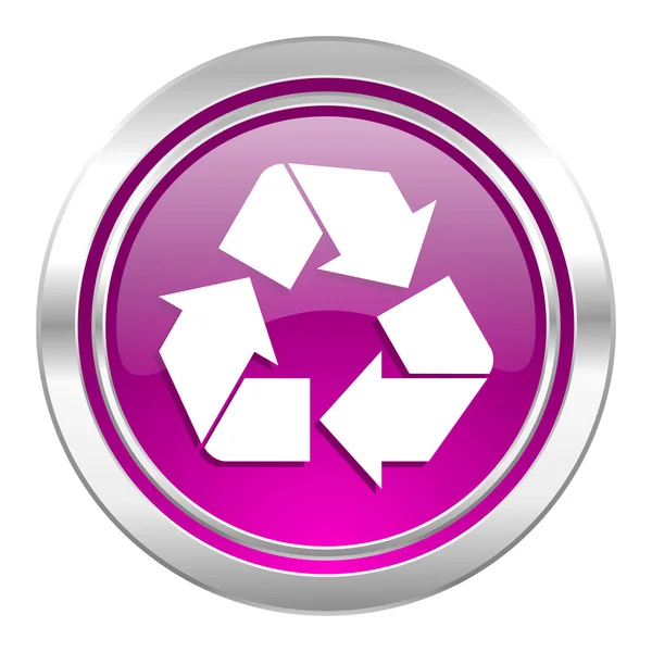 Reciclar icono violeta reciclaje signo — Foto de Stock