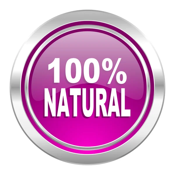Naturalny fioletowy ikona 100% naturalne znak — Zdjęcie stockowe