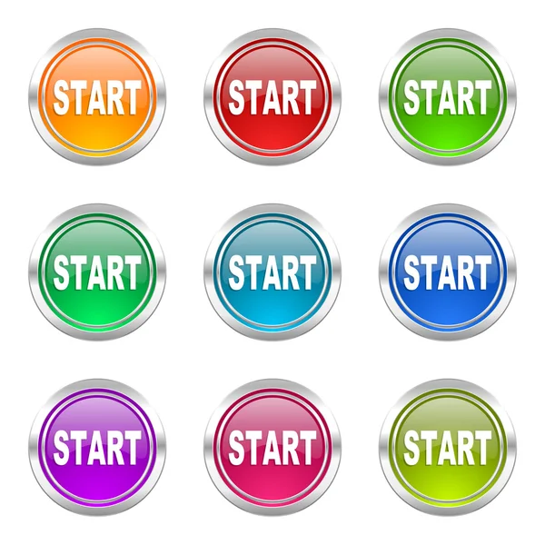 Start icons set — Stock Photo, Image