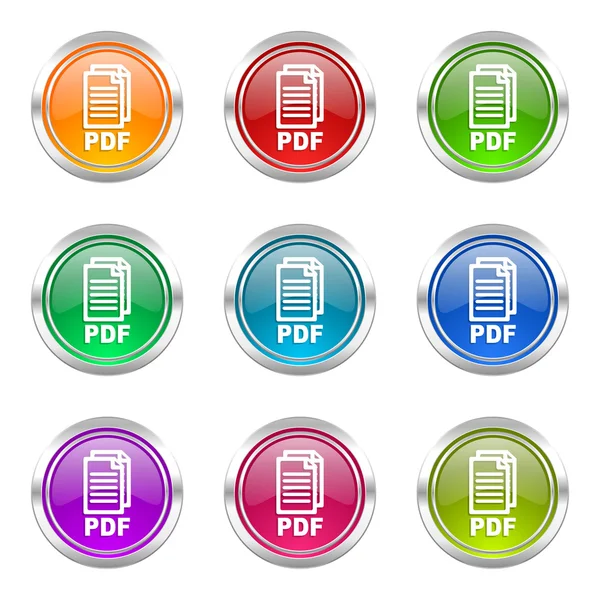 Iconos pdf set pdf file sign —  Fotos de Stock