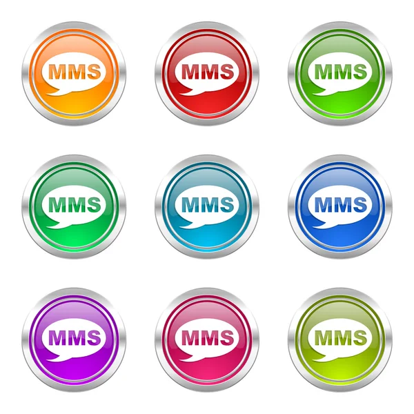 MMS ikony nastavit informační tabule — Stock fotografie