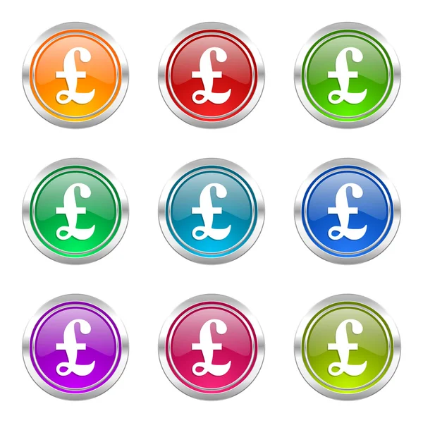 Pound icons set — Stock Photo, Image