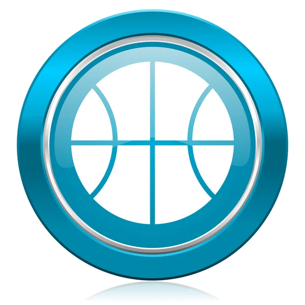 Ball Blå ikon basket tecken — Stockfoto