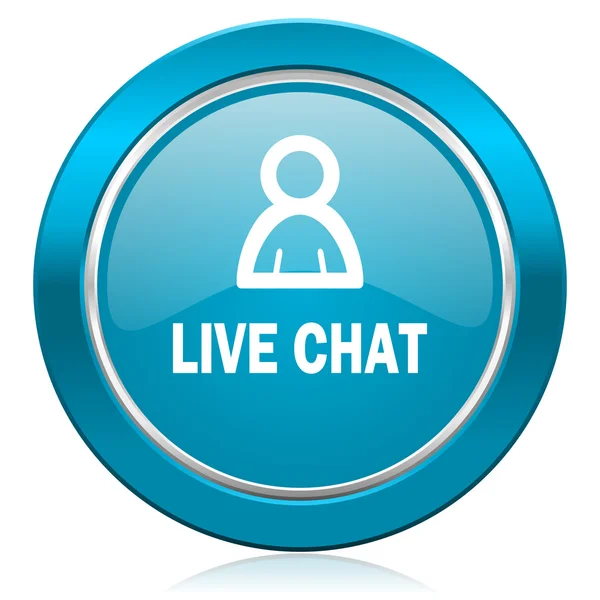 Livechat blauwe pictogram — Stockfoto