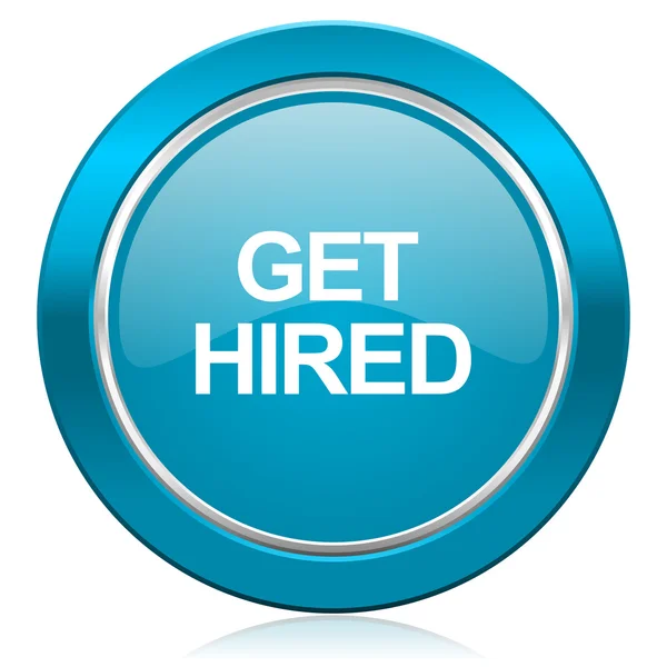 Get hired blue icon — Stock Photo, Image