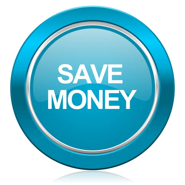 Geld sparen blaues Symbol — Stockfoto