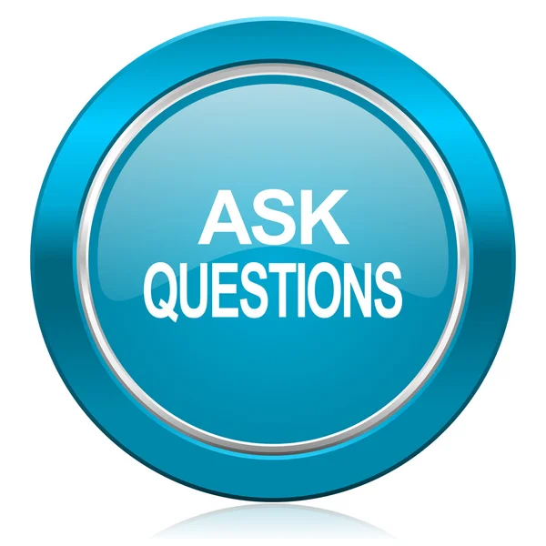 Ask questions blue icon — Stock Photo, Image