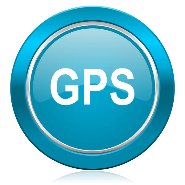 Ikona GPS niebieski — Zdjęcie stockowe