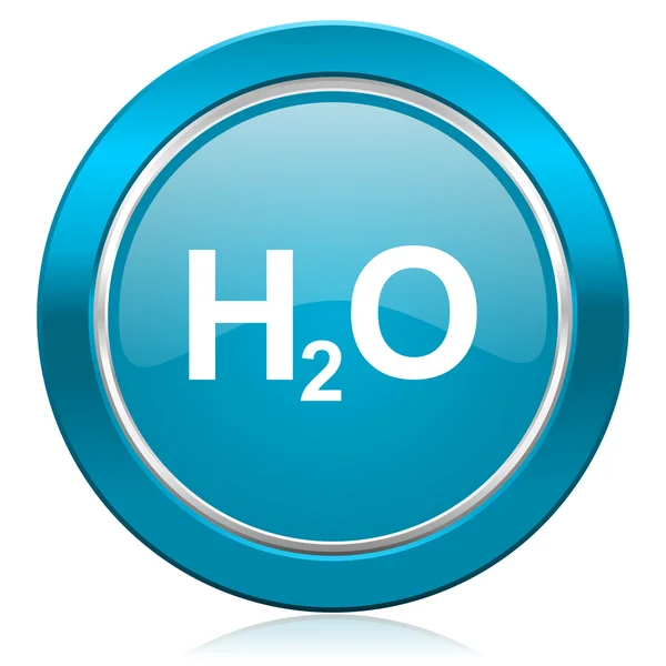 Νερό υπογραφή h2o μπλε εικονίδιο — Φωτογραφία Αρχείου