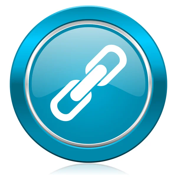 Link blue icon chain sign — Stock Photo, Image