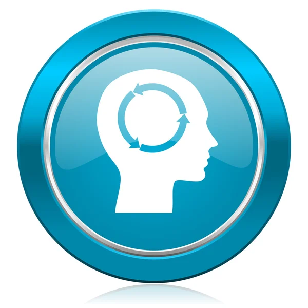 Kafa simgesi insan baş işareti mavi — Stok fotoğraf