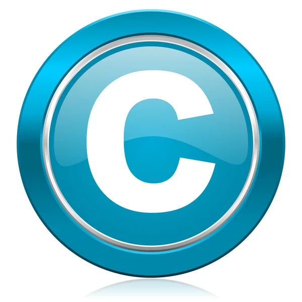 Prawa autorskie niebieska ikona — Zdjęcie stockowe