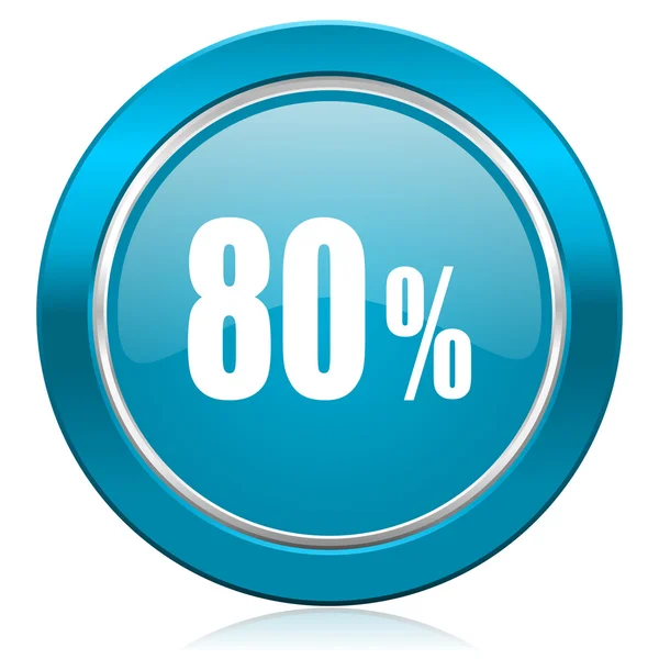80 per cento segno di vendita icona blu — Foto Stock