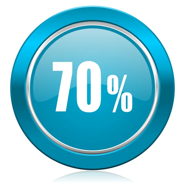 70 por ciento icono azul venta signo — Foto de Stock