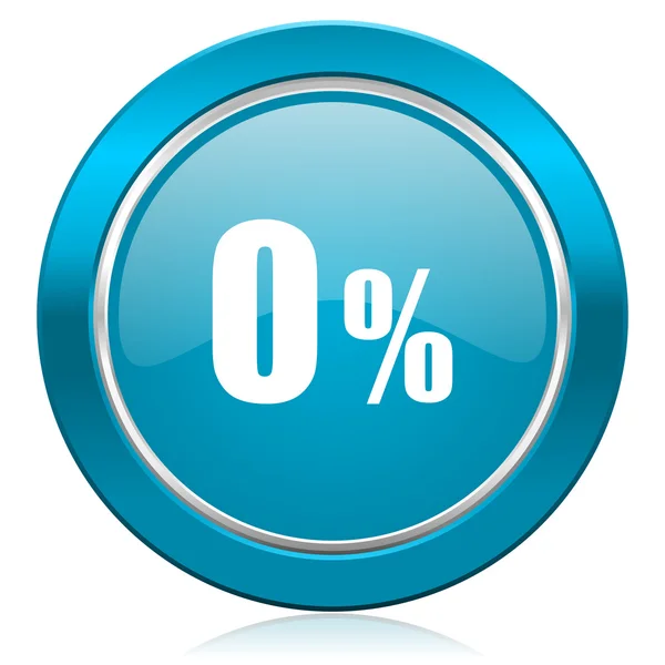 0 percent blue icon sale sign — Stock Photo, Image