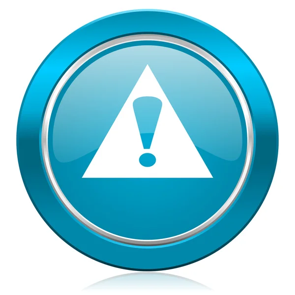 Signo de exclamación icono azul signo de advertencia símbolo de alerta — Foto de Stock