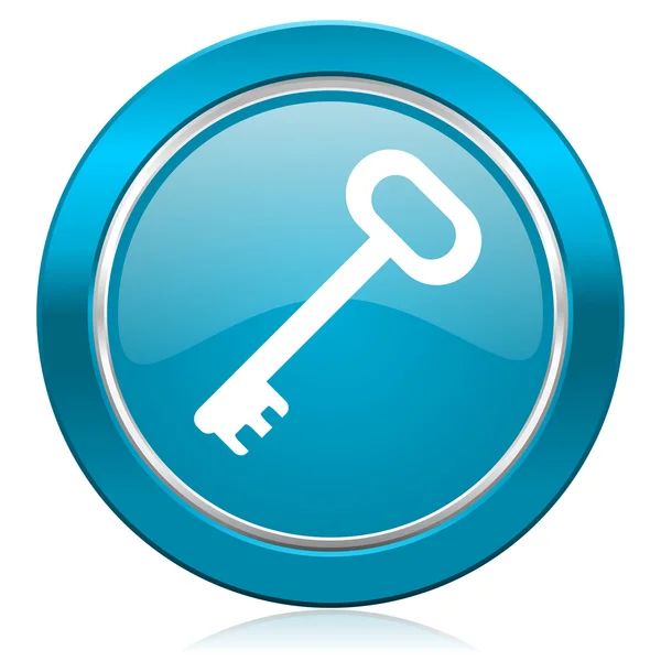 Blauwe sleutelpictogram veilige symbool — Stockfoto