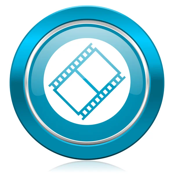 Film blue icon movie sign cinema symbol — Stock Photo, Image