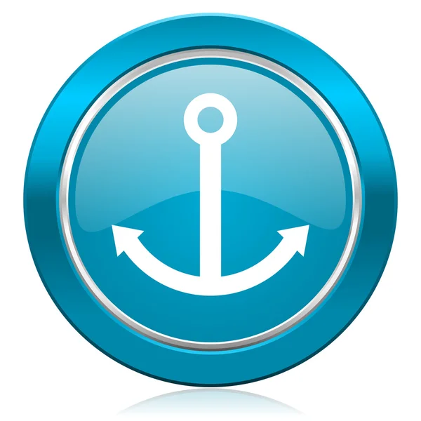 Anchor blue icon sail sign — Stock Photo, Image