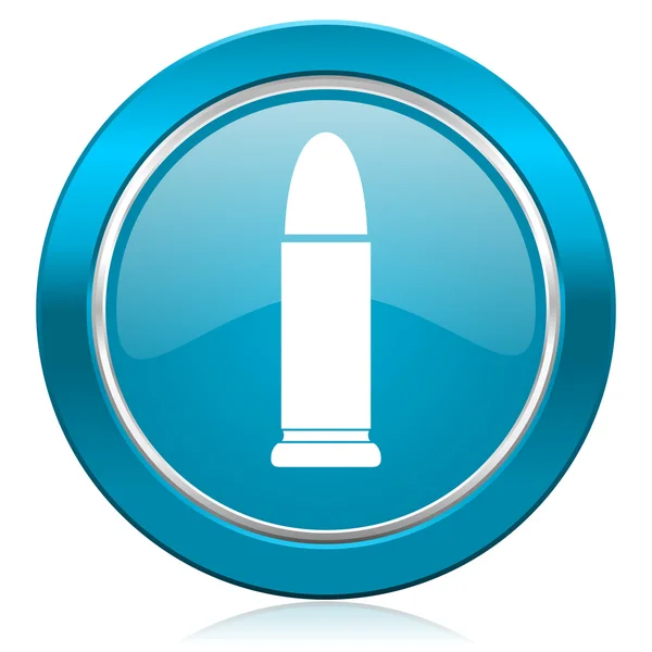 Ammunition blue icon weapoon sign — Stock Photo, Image