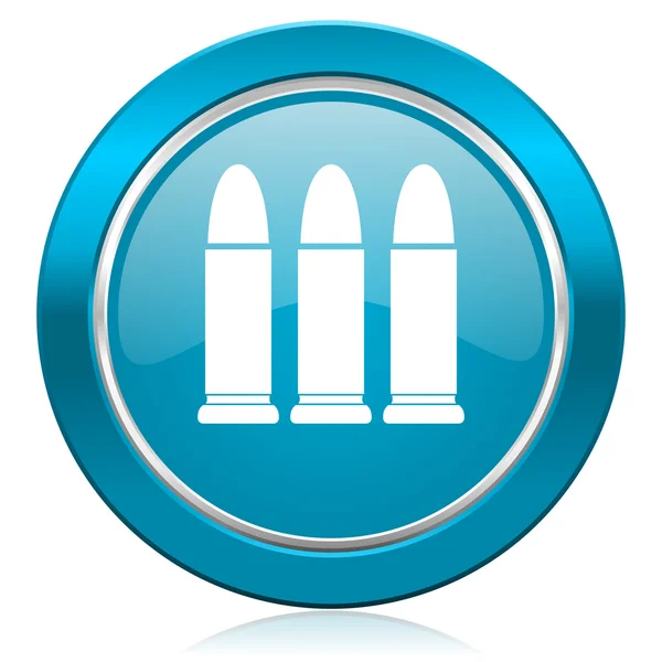 Munition blaues Symbol Waffen Zeichen — Stockfoto