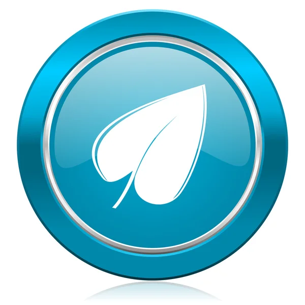 Natura niebieski ikona liść symbol — Zdjęcie stockowe