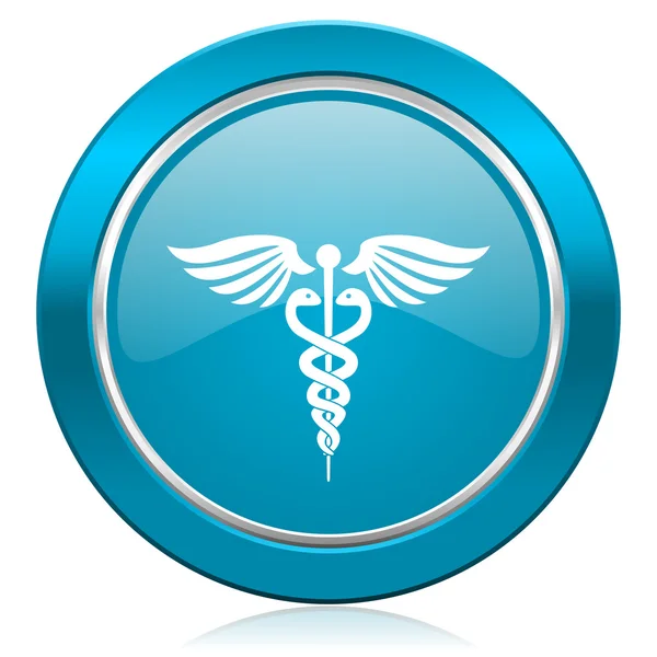 Señal de hospital icono azul de emergencia —  Fotos de Stock