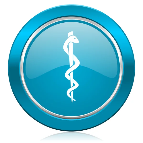 Знак больницы с синей иконой — стоковое фото