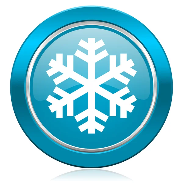 Icono azul nieve aire acondicionado signo —  Fotos de Stock
