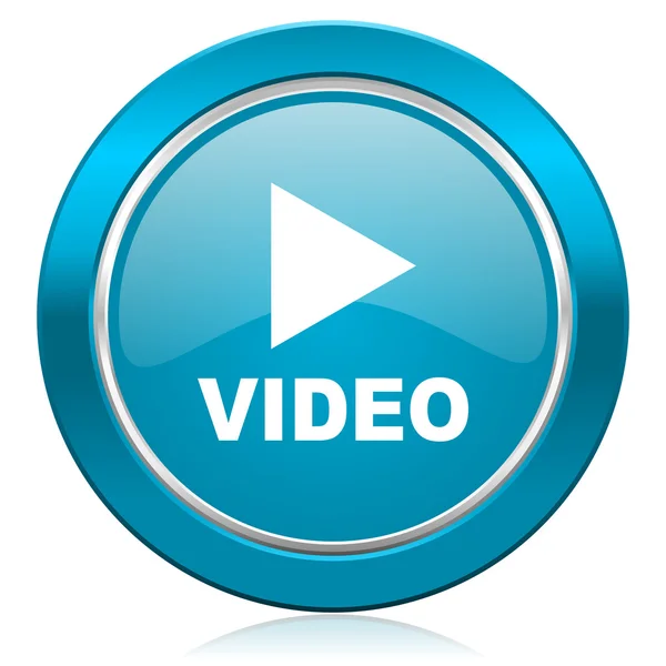 Video blauwe pictogram — Stockfoto