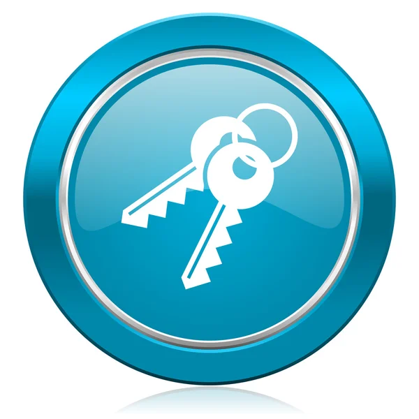Ícone azul chaves — Fotografia de Stock