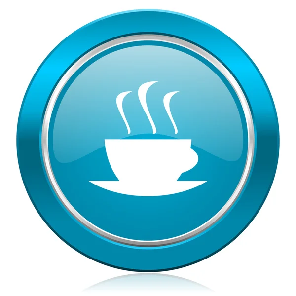 Expresso icône bleue tasse chaude de signe de caffee — Photo