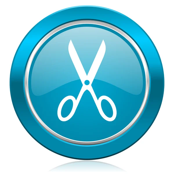 Scissors blue icon cut sign — Stock Photo, Image