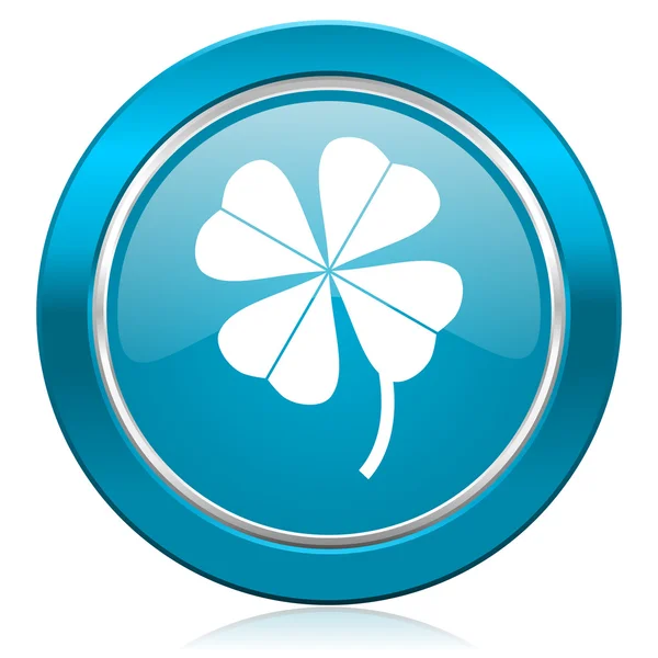 Four-leaf clover blue icon — Stock Photo, Image