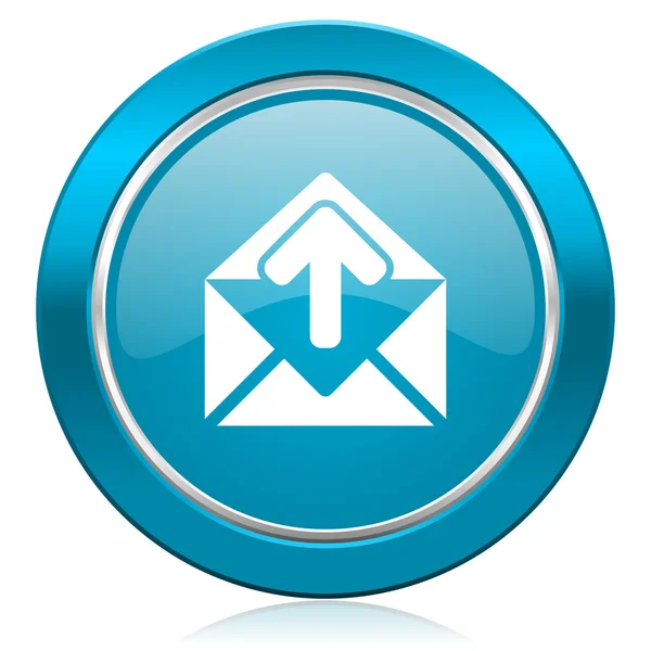 E-mail niebieski ikona postu wiadomości znak — Zdjęcie stockowe