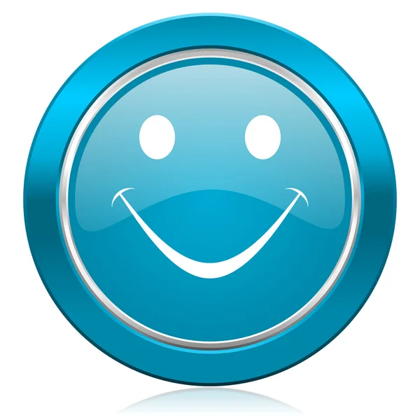 Sonrisa icono azul — Foto de Stock