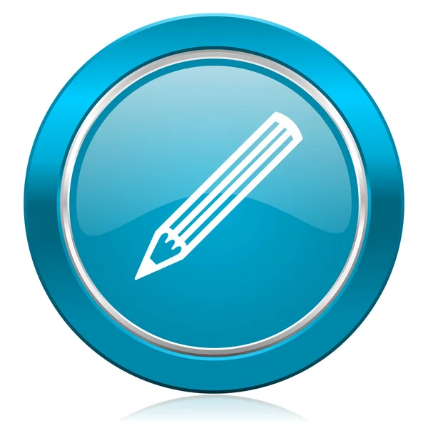 Ícone azul lápis — Fotografia de Stock