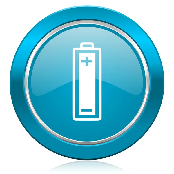 Batterij blauwe pictogram macht teken — Stockfoto