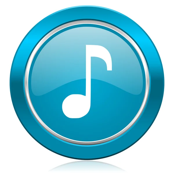Muziek blauw pictogram Opmerking teken — Stockfoto