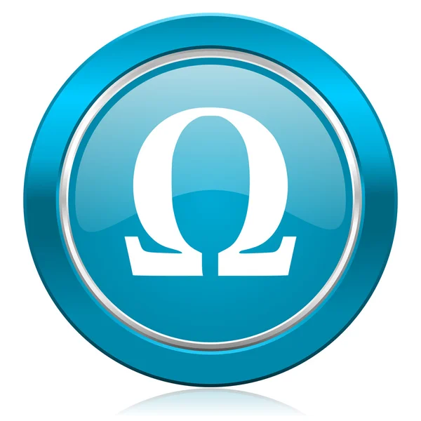 Omega blauwe pictogram — Stockfoto