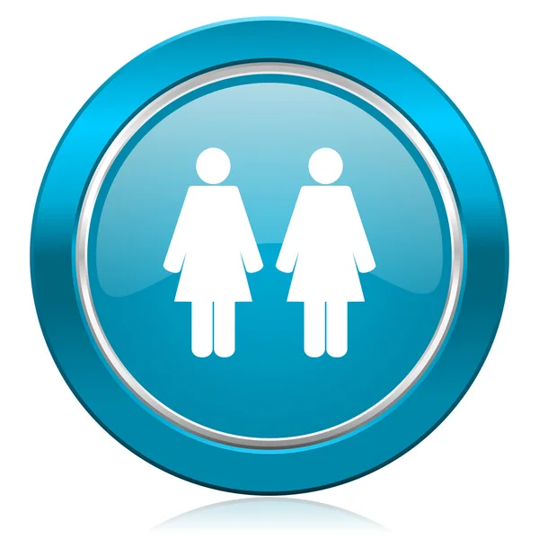 Couple blue icon people sign team symbol — Stock Photo, Image