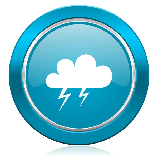 Tempestade ícone azul waether sinal de previsão — Fotografia de Stock