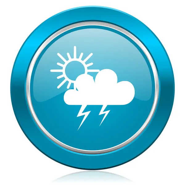 Storm blue icon waether forecast sign — Stock Photo, Image