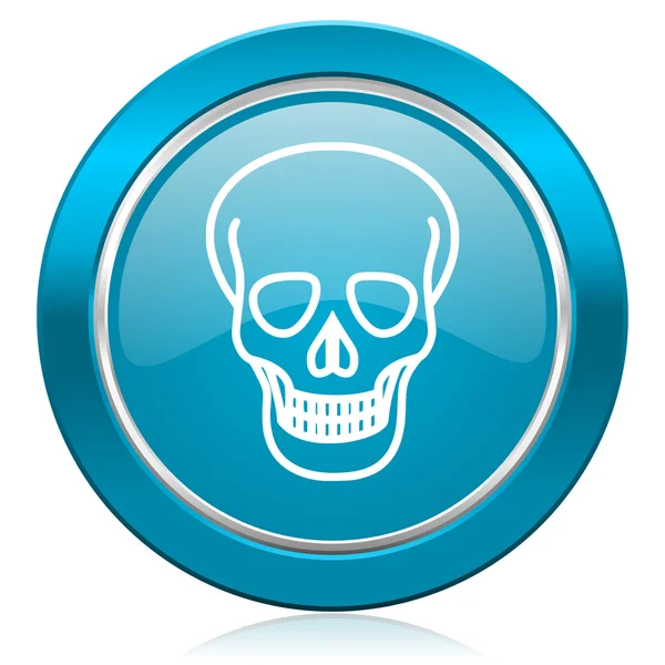 Calavera icono azul signo de muerte —  Fotos de Stock
