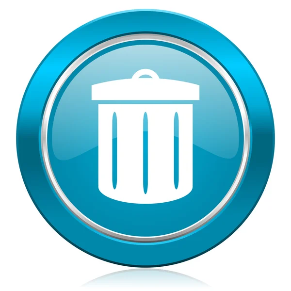 Recyklovat modrou ikonu recycle bin znamení — Stock fotografie