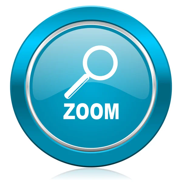 Ícone azul zoom — Fotografia de Stock