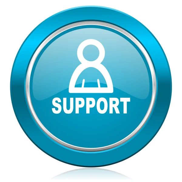 Unterstützung blaues Symbol — Stockfoto