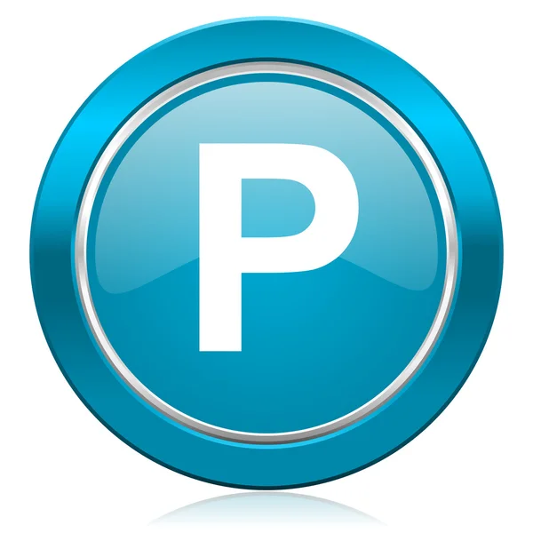 Паркування синю піктограму — стокове фото