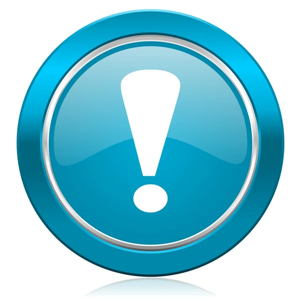 Sinal de exclamação ícone azul sinal de aviso — Fotografia de Stock